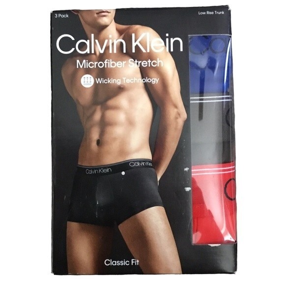 Calvin Klein Microfiber Stretch Low Rise Trunks Classic Fit Briefs Men's 2XL NEW - Picture 1 of 5